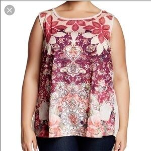 Nordstrom Bobeau sleeveless floral blouse top